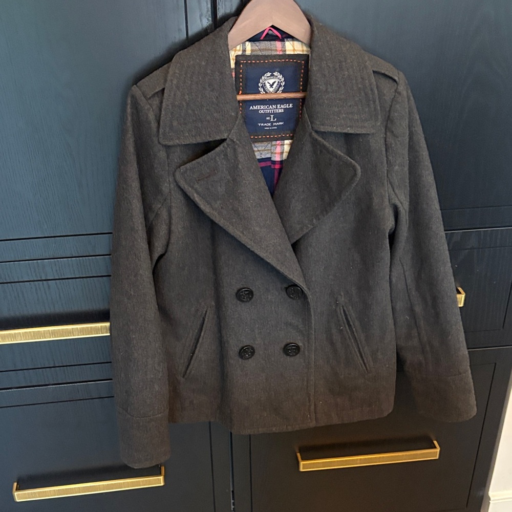 American Eagle Outfitters Dark Gray Peacoat